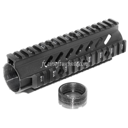 APS CNC Aluminum 176mm 7 Pouces OD Free Float Rail de Garde-Main Convient pour M4 M16 Série AEG Fusil Airsoft Noir