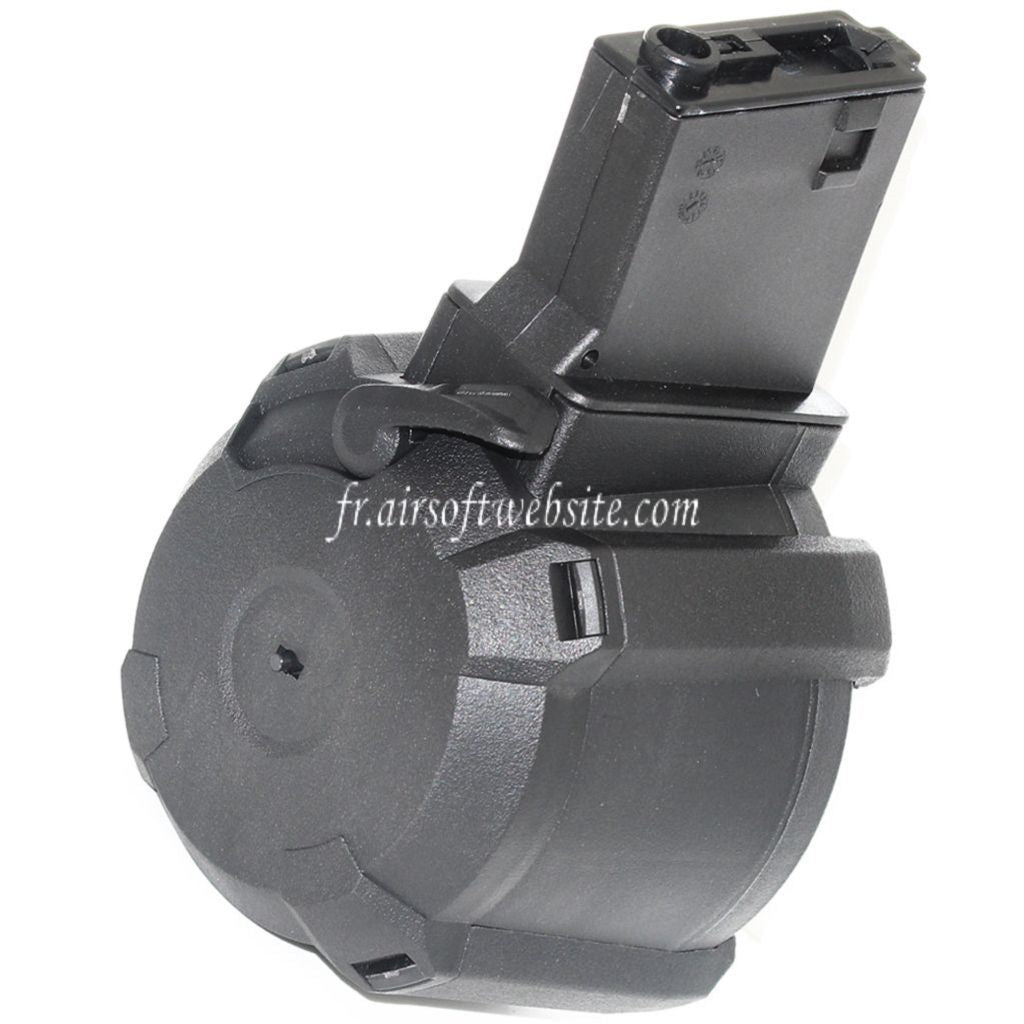 BATTLEAXE 1400 Billes Électrique Chargeur Tambour Convient pour M4 M16 Série AEG Fusil Airsoft Noir