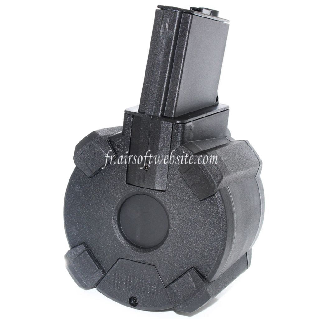 BATTLEAXE 1400 Billes Électrique Chargeur Tambour Convient pour M4 M16 Série AEG Fusil Airsoft Noir