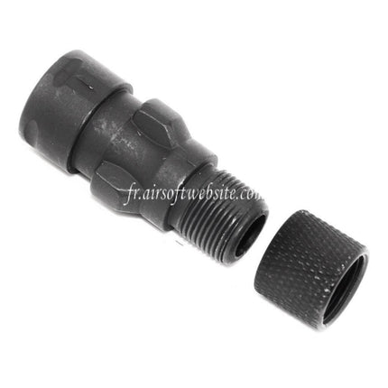 CYMA Métal Frein de Bouche Muzzle Adaptateur Convient pour CM041 CM049 MP5 AEG Fusil Airsoft Noir