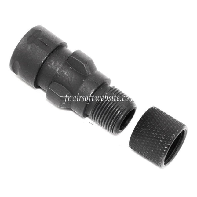 CYMA Métal Frein de Bouche Muzzle Adaptateur Convient pour CM041 CM049 MP5 AEG Fusil Airsoft Noir