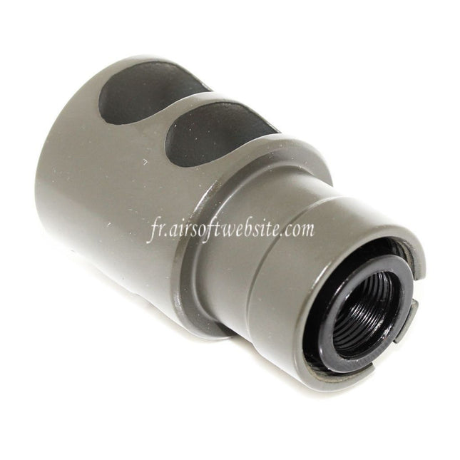 Airsoft Website 55mm DTK-2 Style Frein de Bouche Cache-Flamme Convient pour -14mm CCW sens antihoraire Canon Fusil