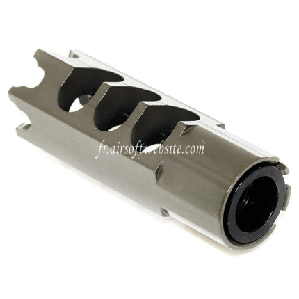 Airsoft Website 84mm DTK-1 Style Frein de Bouche Cache-Flamme avec Adaptor Convient pour -14mm CCW sens antihoraire Canon Fusil