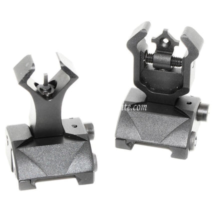 CYMA Diamond Folding Flip-Up Front and Rear Sight Set Fits 20mm Rail System