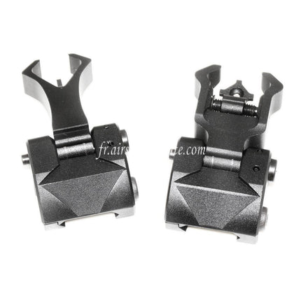 CYMA Diamond Folding Flip-Up Front and Rear Sight Set Fits 20mm Rail System