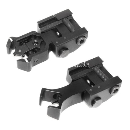 CYMA Diamond Folding Flip-Up Front and Rear Sight Set Fits 20mm Rail System