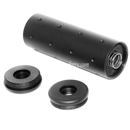 5KU 102mm Aluminium Stubby Silencieux Canon Extension Tube Convient pour -14mm CCW sens antihoraire Canon Fusil Airsoft Noir