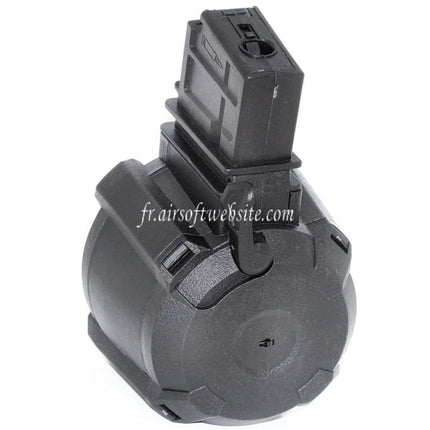 BATTLEAXE 1400 Billes Contrôle du son Électrique Chargeur Tambour Convient pour G36 Série AEG Fusil Airsoft