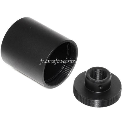 Airsoft Website 48mm/55mm Métal Frein de Bouche Cache-Flamme Convient pour -14mm CCW sens antihoraire Canon Fusil Airsoft Noir