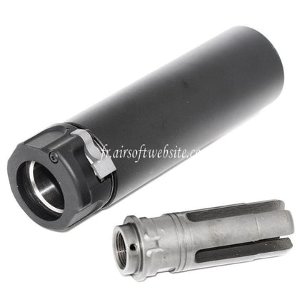 5KU 133mm SOCOM556 Mini-2 RC Silencieux avec Frein de Bouche Convient pour -14mm CCW sens antihoraire Canon Fusil Airsoft