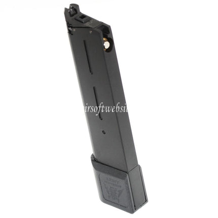 ARMY ARMAMENT 26 Billes Gaz Chargeur Extended Long Type Convient pour KWC KJ Works DOUBLE BELL E&C Tokyo Marui 1911 Série GBB Pistolet Airsoft Noir