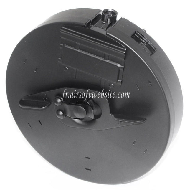 CYMA 450 Billes Hi-Cap Chargeur Tambour Convient pour CYMA Tokyo Marui King Arms Thompson M1A1 Série SMG AEG Fusil Airsoft Noir