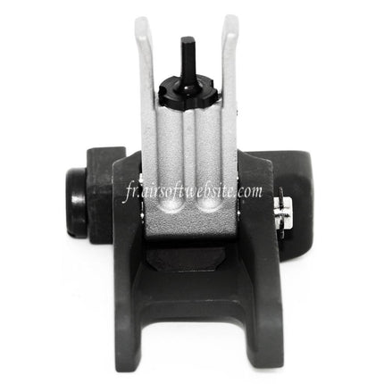 Airsoft Website KAC Style 300M Metal Flip-Up Front Sight Fits MK18 MOD-1 M4 M16 AEG Rifle Black/Silver