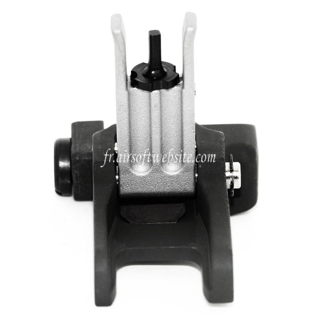 Airsoft Website KAC Style 300M Métal Rabattable Guidon Convient pour MK18 MOD-1 M4 M16 AEG Fusil Noir/Argent