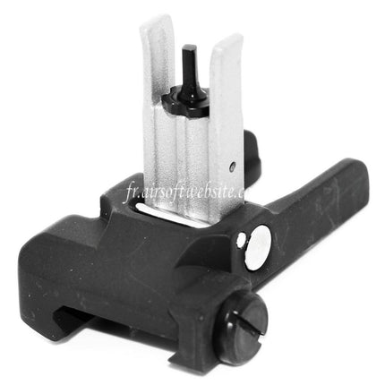 Airsoft Website KAC Style 300M Metall Klappvisier Set Passend für MK18 MOD-1 M4 M16 AEG Gewehr Schwarz/Silber