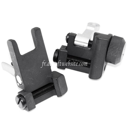 Airsoft Website KAC Style 300M Metall Klappvisier Set Passend für MK18 MOD-1 M4 M16 AEG Gewehr Schwarz/Silber