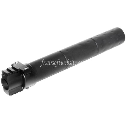 Airsoft Website 261mm CM072 SR25 Style QD Schalldämpfer mit Gas Block passend für AEG GBB Gewehr Schwarz