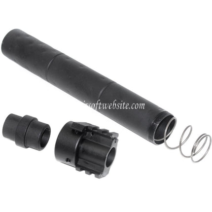Airsoft Website 261mm CM072 SR25 Style QD Schalldämpfer mit Gas Block passend für AEG GBB Gewehr Schwarz