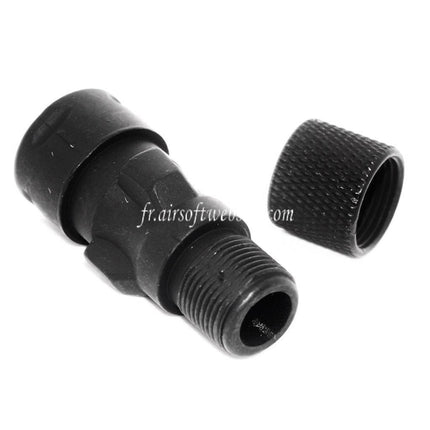CYMA QD Frein de Bouche avec Muzzle Adaptateur Convient pour CM041 CM049 MP5 AEG Fusil Airsoft Noir