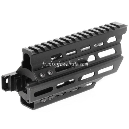 BATTLEAXE 166mm CNC P90 Keymod M-LOK RAS Handschutzschiene passend für Tokyo Marui P90 AEG Airsoft Gewehr Schwarz