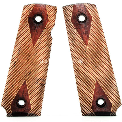 Airsoft-Website Holzgriffschalen passend für BELL ARMY AW WE KJ Tokyo Marui M1911 M.E.U Serie 70 M45A1 WARRIOR GBB Pistole Braun