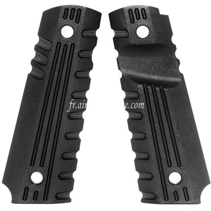 Airsoft Website Plastique Poignée Couvre (Différents styles) Convient pour DOUBLE BELL ARMY AW WE KJ Tokyo Marui M1911 M.E.U Série 70 M45A1 WARRIOR GBB Pistolet Noir