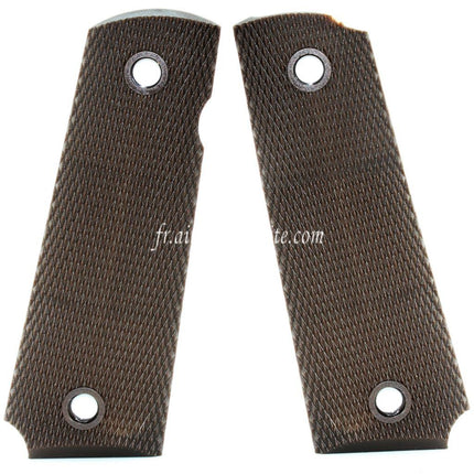 Airsoft Website Kunststoff-Griffschalen Passend für DOUBLE BELL ARMY AW WE KJ Tokyo Marui M1911 M.E.U Serie 70 M45A1 WARRIOR GBB Pistole Dunkelbraun