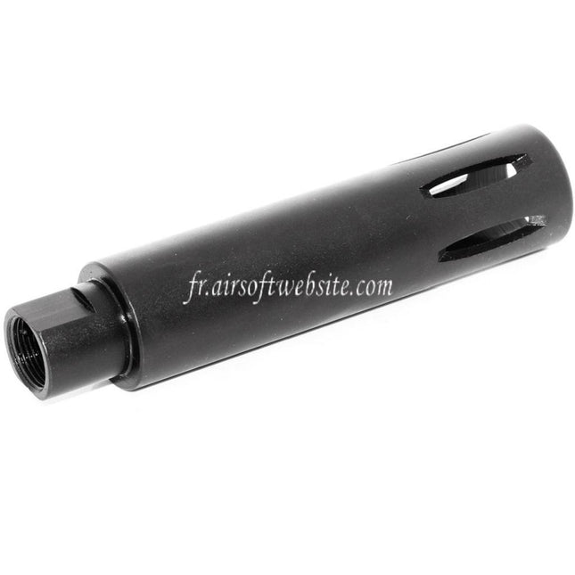 Airsoft Website 113mm XM177 Style Frein de Bouche Cache-Flamme Convient pour -14mm CCW sens antihoraire Canon Fusil Noir
