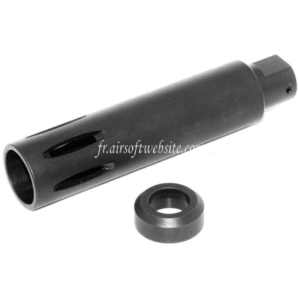 Airsoft Website 113mm XM177 Style M16 Mündungsbremse Flash Hider Passend für -14mm CCW Gegenuhrzeigersinn Gewehrlauf Schwarz