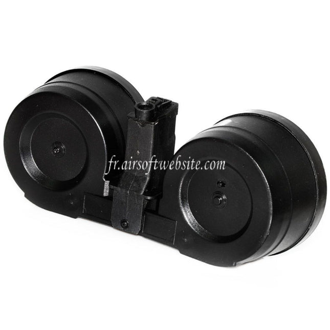 BATTLEAXE 2500 Billes Électrique Winding Dual Chargeur Tambour Convient pour MP5 Série AEG Fusil Airsoft Noir