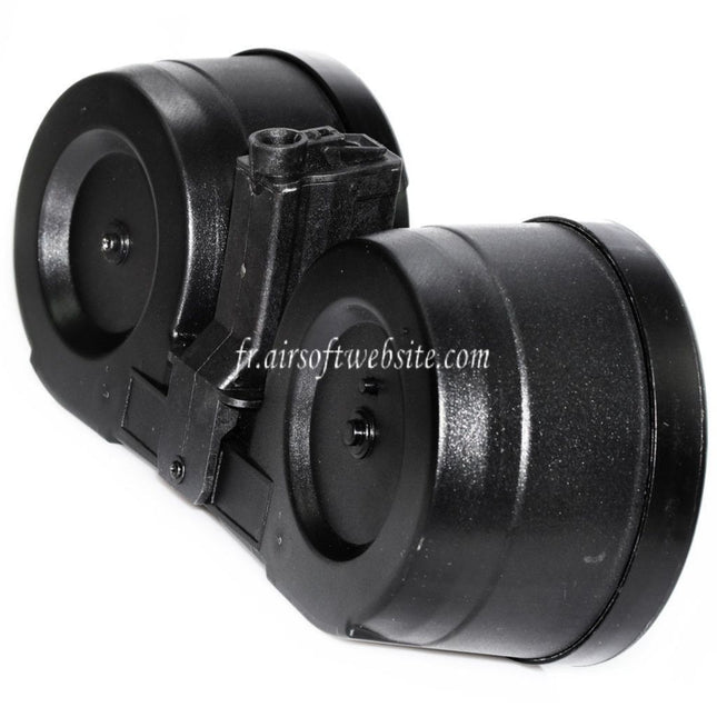 BATTLEAXE 2500 Billes Électrique Winding Dual Chargeur Tambour Convient pour MP5 Série AEG Fusil Airsoft Noir