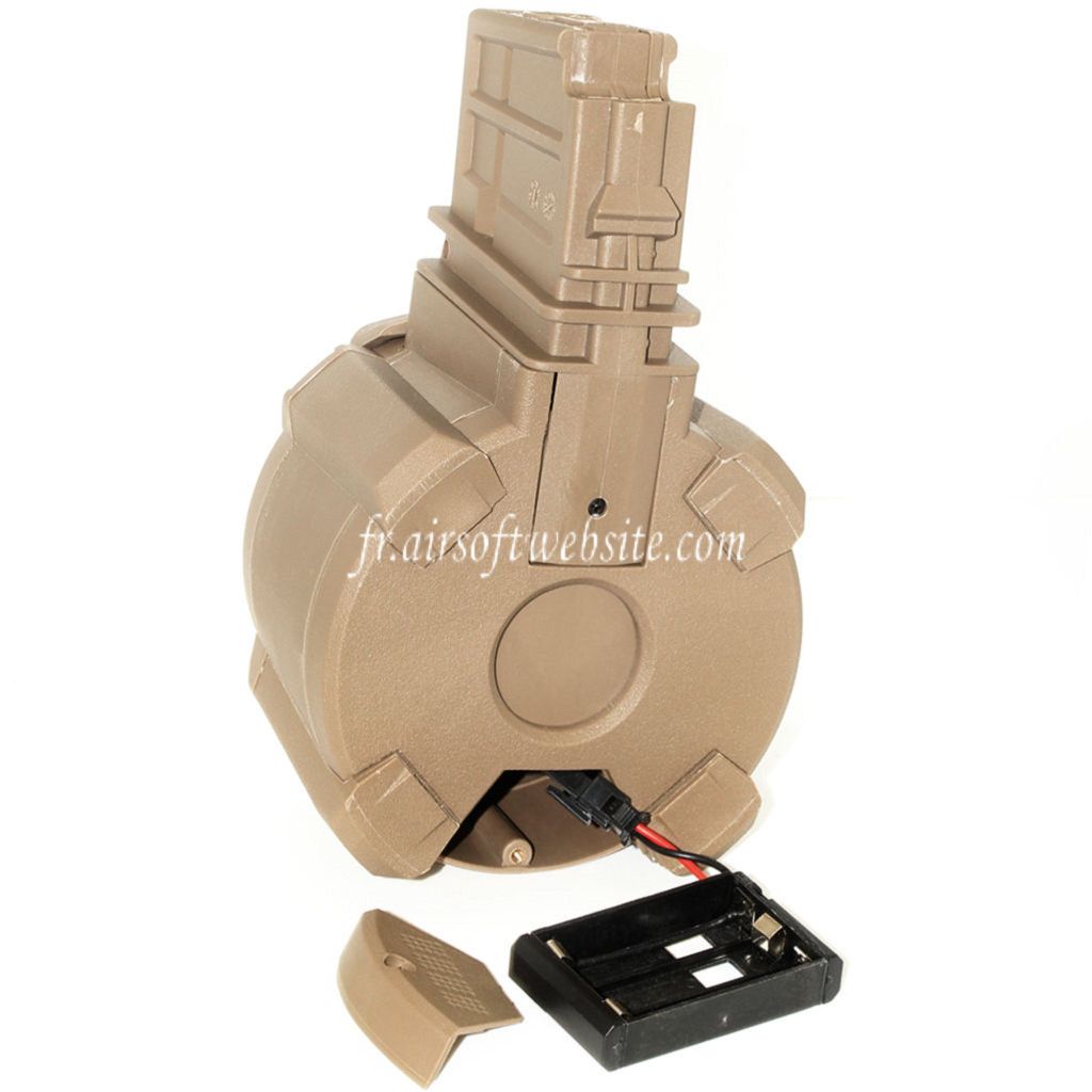 BATTLEAXE 1400 Billes Contrôle du son Électrique Chargeur Tambour Convient pour G36 Série AEG Fusil Airsoft