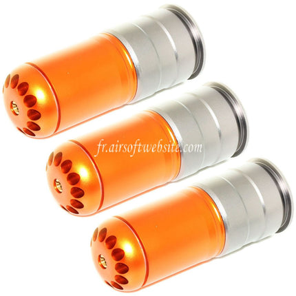 King Arms 3-Piece 120-Round 40mm CO2 Gas Grenade Shell Version III