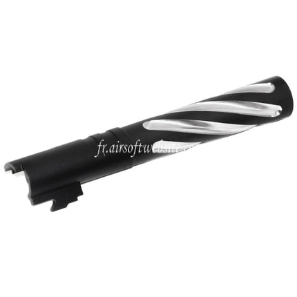 5KU 5 Pouces Acier Inoxydable Tornade Style Spirale Canon Extérieur +11mm CW sens horaire Convient pour Tokyo Marui Hi-Capa 5.1 GBB Pistolet Airsoft