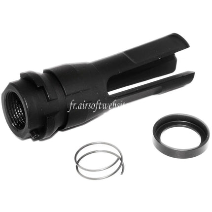 APS 70mm 3-Prong Muzzle Brake Flash Hider Fits for -14mm CCW Counter Clockwise Airsoft Rifle Gun Black