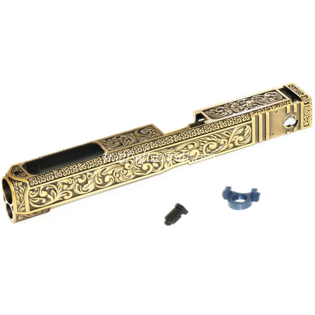 Archives Custom WE (WE-TECH) Or Sculpté Motif Glissière Convient pour WE G35 GBB Pistolet Airsoft Or