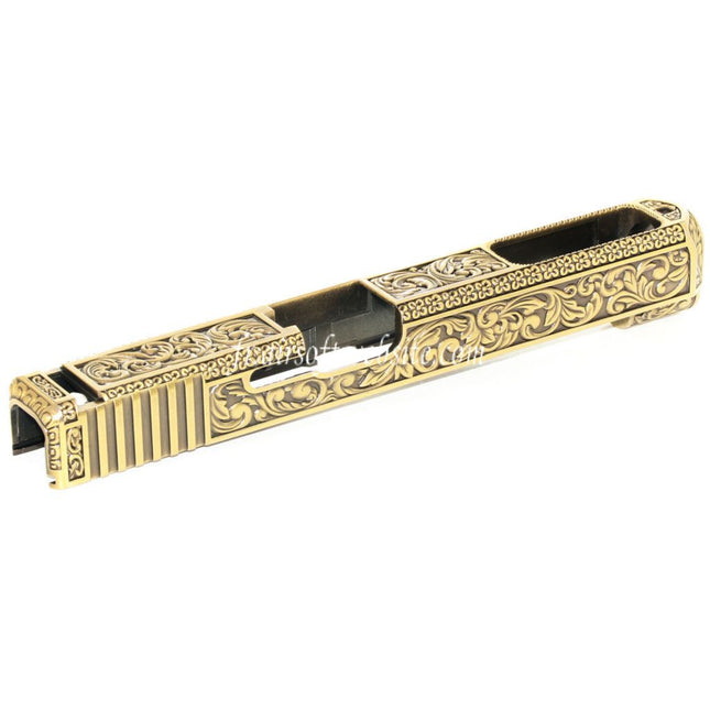 Archives Custom WE (WE-TECH) Or Sculpté Motif Glissière Convient pour WE G35 GBB Pistolet Airsoft Or