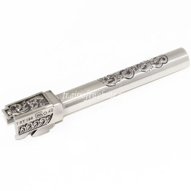 Archives Custom Motif Sculpté Canon Interne Extérieur Set Convient pour WE (WE-TECH) G34 G35 GBB Pistolet Airsoft Argent