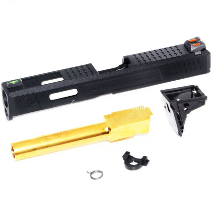 Archives Custom WE (WE-TECH) Canon Extérieur Glissière Set avec Marteau et Fibre Optique Guidon Hausse Convient pour AW WE Tokyo Marui G17 GBB Pistolet Airsoft