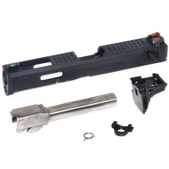 Archives Custom WE (WE-TECH) Canon Extérieur Glissière Set avec Marteau et Fibre Optique Guidon Hausse Convient pour AW WE Tokyo Marui G18C GBB Pistolet Airsoft