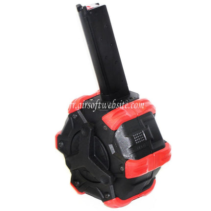 Armorer Works AW Custom 350 Billes Gaz Adaptive Chargeur Tambour Convient pour EMG SAI Red / AW NE Série / WE (WE-TECH) Single Stack 1911 GBB Pistolet Airsoft