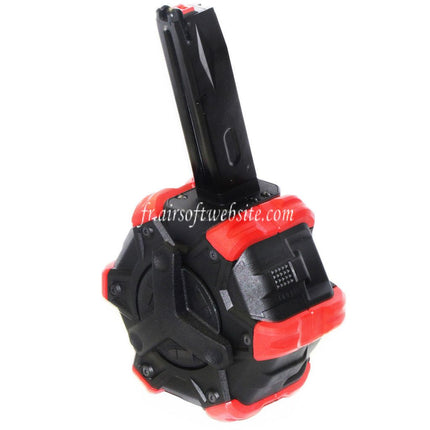Armorer Works AW Custom 350 Billes Gaz Adaptive Chargeur Tambour Convient pour AW MB Série / KJW / WE (WE-TECH) / Tokyo Marui M9 M92 GBB Pistolet Airsoft