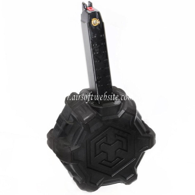 Armorer Works AW Custom 350 Billes Gaz Adaptive Chargeur Tambour Convient pour G17 G18C G-Série GBB Pistolet Airsoft