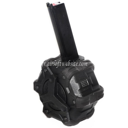 Armorer Works AW Custom 350 Billes Gaz Adaptive Chargeur Tambour Convient pour EMG SAI Red / AW NE Série / WE (WE-TECH) Single Stack 1911 GBB Pistolet Airsoft