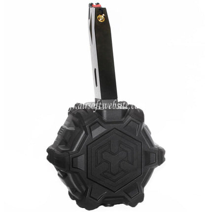 Armorer Works AW Custom 350 Billes Gaz Adaptive Chargeur Tambour Convient pour AW MB Série / KJW / WE (WE-TECH) / Tokyo Marui M9 M92 GBB Pistolet Airsoft
