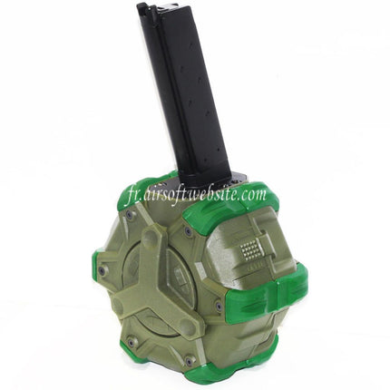 WE (WE-TECH) 350 Billes Gaz Chargeur Tambour Convient pour EMG SAI Red / AW NE Série / WE Single Stack 1911 GBB Pistolet Airsoft