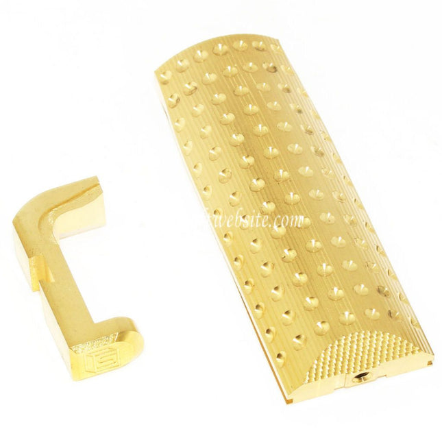 EMG Licensed SAI Lourd Backstrap et Chargeur Release Convient pour SAI BLU Standard GBB Pistolet Airsoft Or