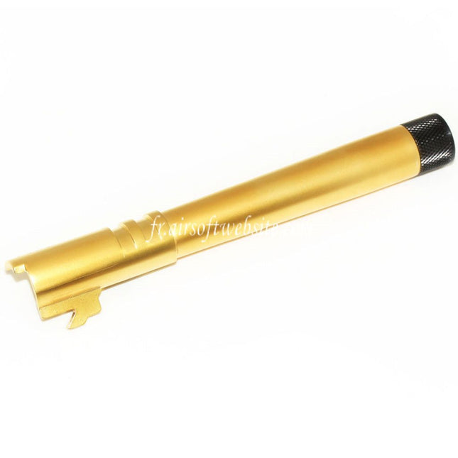 EMG Licensed STI DVC 3-GUN 132mm/138mm Canon Extérieur avec Couvre Convient pour EMG DVC 3-GUN / AW / WE / Tokyo Marui Hi-Capa 5.4 Variants GBB Pistolet Airsoft Or