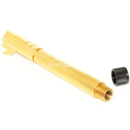 EMG Licensed STI DVC 3-GUN 132mm/138mm Outer Barrel with Compensator Fits for EMG DVC 3-GUN / AW / WE / Tokyo Marui Hi-Capa 5.4 Variants GBB Airsoft Pistol Gold