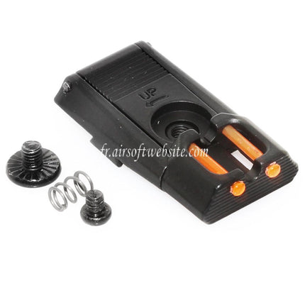 Armorer Works AW HX Fiber Optic Adjustable Rear Sight Fits AW WE Tokyo Marui Hi-Capa Series GBB Airsoft Pistol